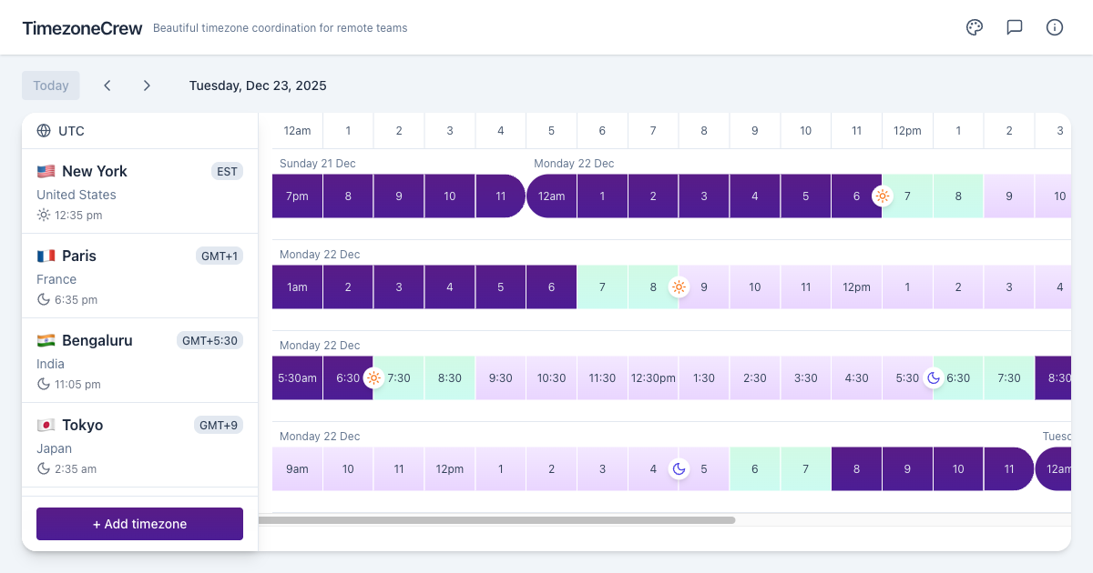 Timezone Converter & Meeting Planner - Schedule Across Time Zones ...